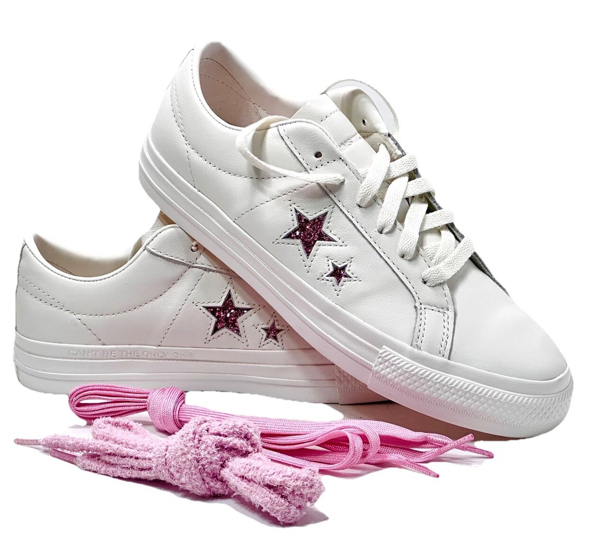 Converse White Pink Leather One Star Pro Ox Women's Size 7.5 | eBay