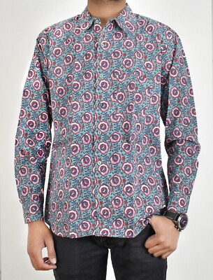 floral dress shirt for wedding Albini Beige Small Print this shirt blends old Men's Shirt Dress Shirt Button
