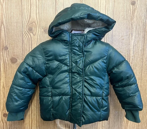 Baby GAP Winter Puffer Parka Coat Size 2 Years Down Feather Hooded Green