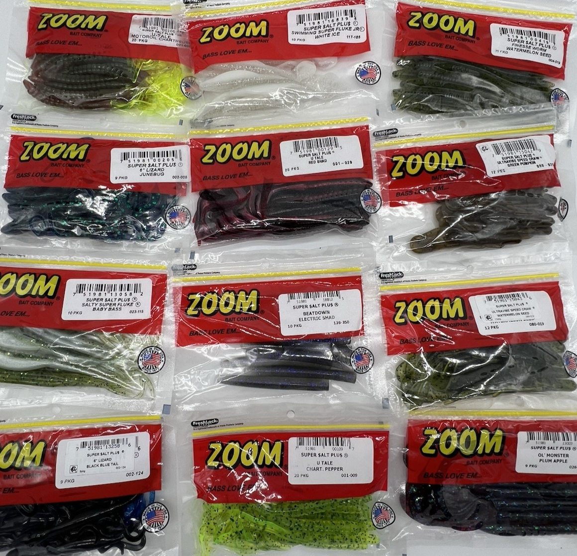 Zoom Roach Worm Swimbait Soft Lures – Choose Size & Color – NEW