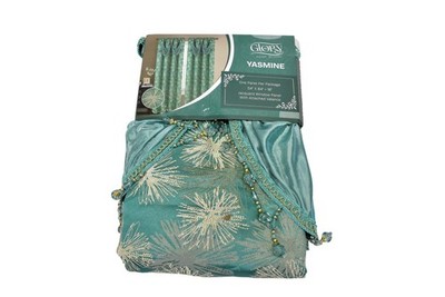 Glory Home Design YASMINE Panel 54x84+18 Green Jacquard Floral Attached Valance