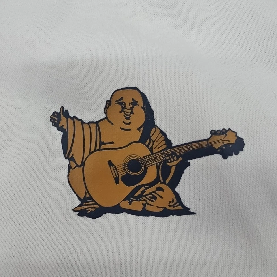 Sudadera con Capucha True Religion Para Hombre Grande Blanca Cremallera Completa Logo de Buda Ropa de Calle Foto 3 de 4