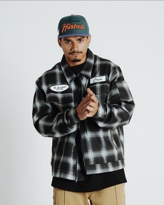 The Hundreds Carter Work Jacket Medium Black & White W/ Shoulder Pocket