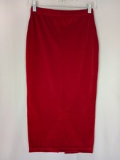 Asos Velvety Red Straight Pencil Womens Size 6 Skirt Stretch Premium FAST Ship