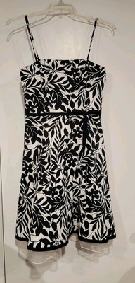 BCX Fully Lined A-line Black And White Sundress,  Size 9