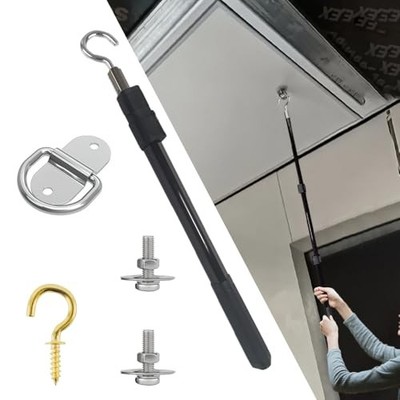 Attic Ladder Door Pull Down Hook Durable Heavy-Duty Plastic Telescoping Rod