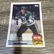 1990 Topps Team Scoring Leaders Hockey RON FRANCIS Hockey Card #21