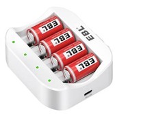 Rechargeable 3.7v EBL CR2 400mAh Batteries  CR2 4-Port Chargers / Pick a Combo 