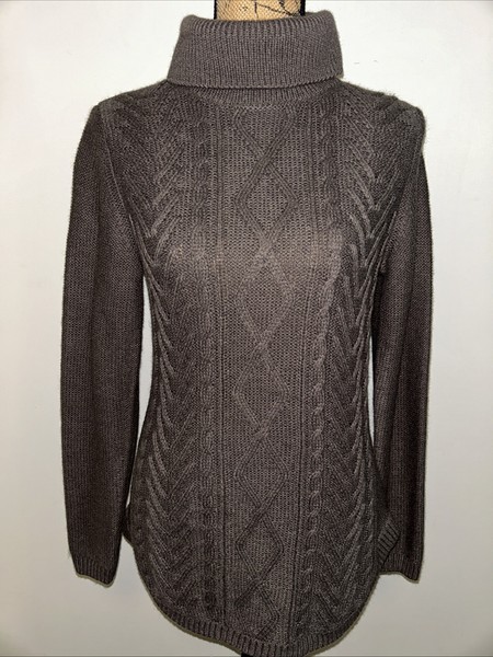 Regatta Jumper Womens 12 Cable Knit Turtleneck Long Sleeve Stretch Pullover VGC