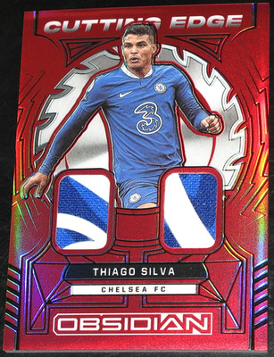 2022-23 Obsidian Thiago Silva Cutting Edge Electric Etch Red Flood # 8/9 2023