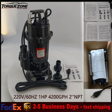 220V 4200GPH 1 HP Sewage Grinder Pump Sewage Pump 2" Discharge Auto Float SWITCH