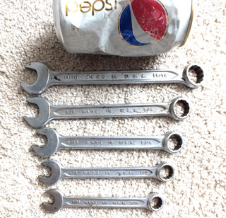 INDESTRO SELECT STEEL 5 PIECE COMBINATION WRENCH SET 7/16" TO 11/16" MADE IN USA