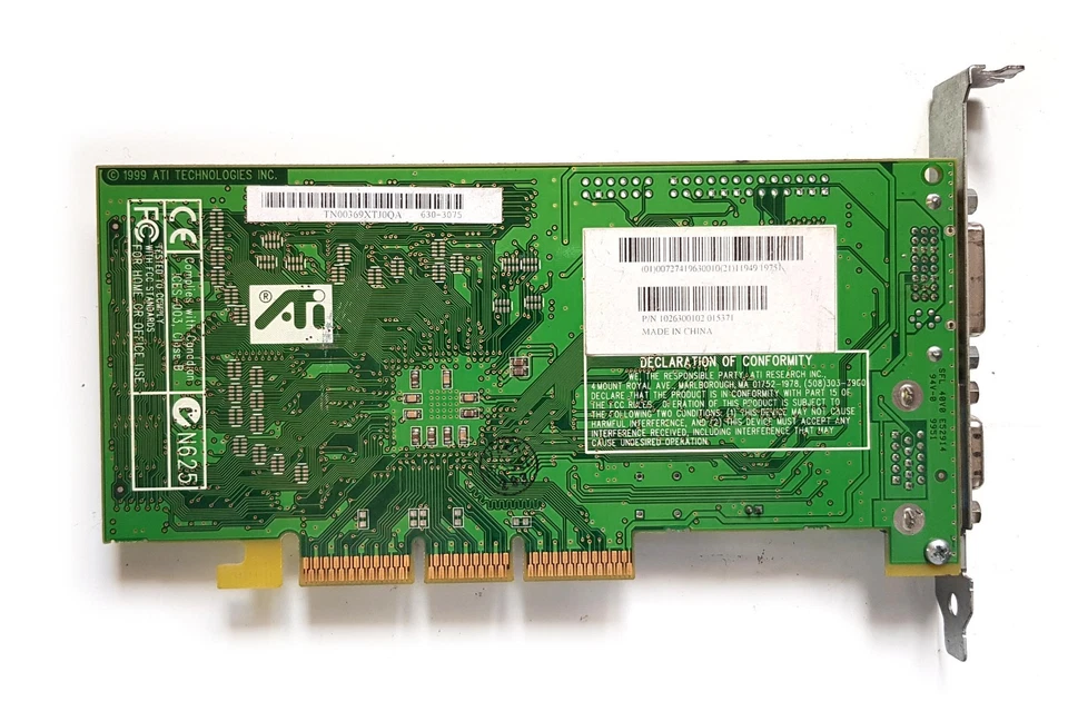 ATI Rage 128 Pro AGP (likely pulled from Apple iMac G4) + new ATI PC sticker - Image 3 of 4