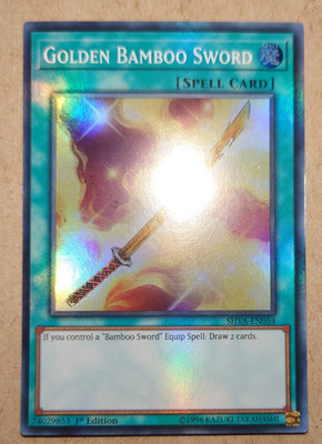Yugioh Super Rare Goldenes Bambusschwert SHVA-DE054 1. Auflage