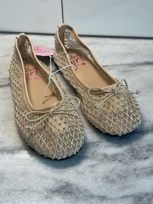 NWT Olivia Miller girls size 12 Elegant Beige Ballet Flats