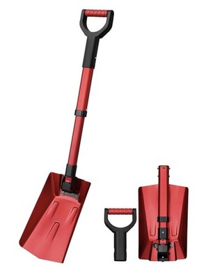 AstroAI 39'' Multifunctional Folding Shovel- Snow Removal, Camping- Red