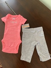 NWT Preemie 2-piece Girl  s Cotton Outfit