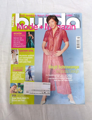 Burda Mode + Magazin 07/2001 Nähen Schnittmuster Kleider Damenmode Safari Style