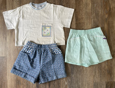 Vintage 80s OshKosh Girls Shorts  Daisy Shirt Lot of 3 Size 8, 10-12, 12
