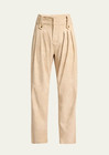 ISABEL MARANT GWEN PLEATED PEACH SKIN PANTS SIZE 34 (2) $770 — photo 1