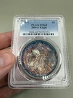 1993 American Silver Eagle PCGS MS 68 Rainbow Toning