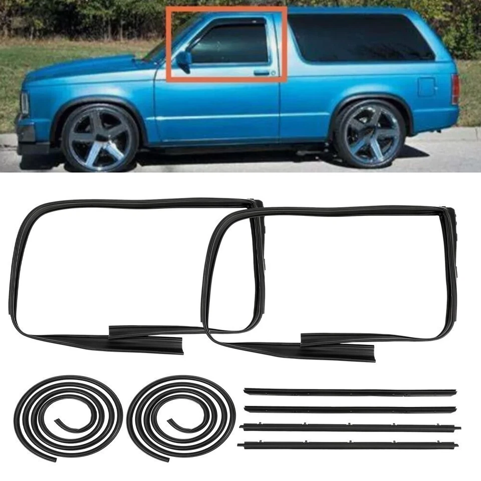 8PCS/Set Door Weatherstrip Seal Kit For 1983-1994 Chevy S10 Blazer GMC S15 Thaec - Image 2 of 4