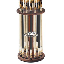 360  Rotating Natural Wood Pool Stick Holder, Floor Stand Pool Cue Rack Hol