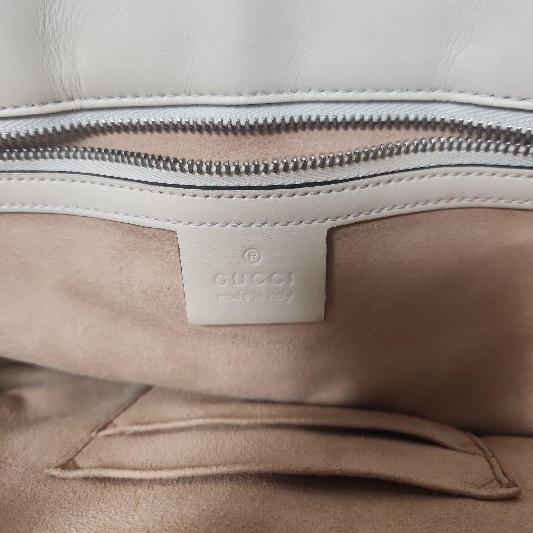 GUCCI Dionysus Tote Bag Off-White Leather 2Way Shoulder Purse Excellent thumbnail 8