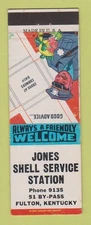 Matchbook Cover - Shell oil gas Jones Fulton KY