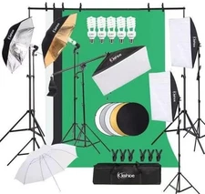 Set De 4 Sombrillas Con 3 Luces Para Iluminacion Para Fotografia Foto Video NUEV