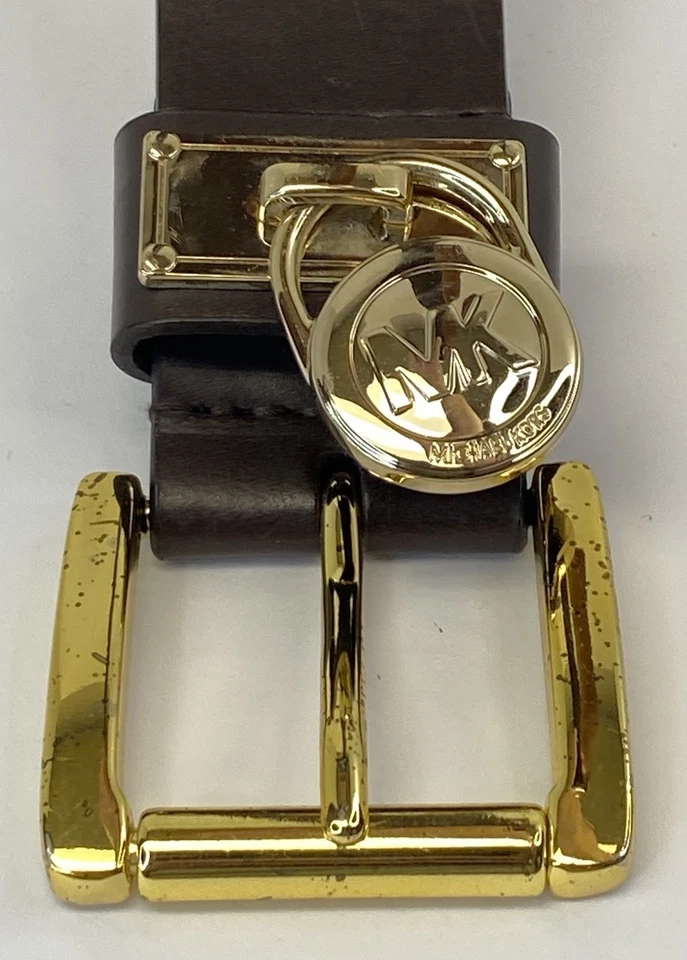 迈克高仕经典滚轮签名腰带带汉密尔顿锁 - 棕色 带金色 — 第 3/4 张图片