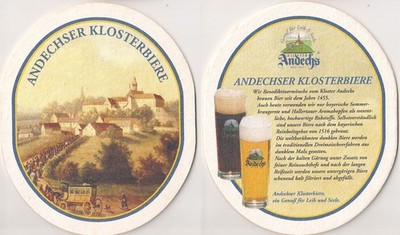 Klosterbrauerei Andechs - alter Bierdeckel ''Andechser Klosterbiere''