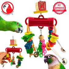 Bonka Bird Toys 2773 Spoon Clucker Noise Chew Shred Tug Pull Parrot Cage Toy Pet