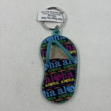 Hawaii Aloha Flip Flop Keychain Sand Filled
