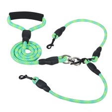 Double Dogs Leash No-Tangle Dogs Lead Reflective Dogs Walking Leash w/ Swivel Co