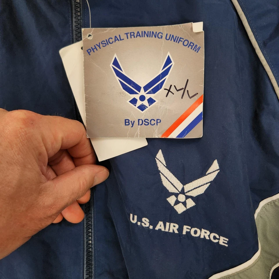 DSCP Jacket Mens XL Long Navy Blue U.S. Air Force PTU Full Zip Windbreaker NEW - Image 3 of 4