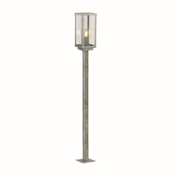 Stehleuchte AußEn Wegeleuchte IP44 E27 90 Cm Hoch In Silber Aus Glas Metall-image