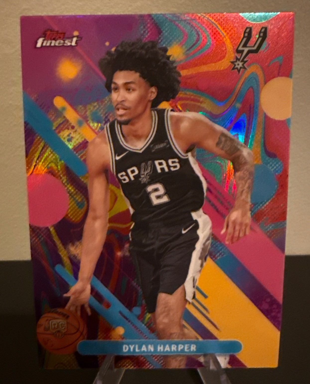 2025-26 Topps Finest - Dylan Harper #2 Oil Spill Refractor (RC) Spurs