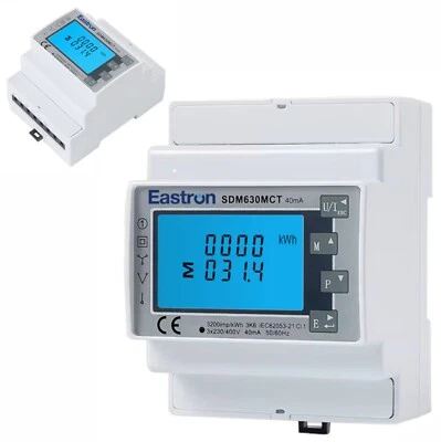 EASTRON SDM630 Stromverbrauchsmesser 1 o. 3 Phasen Stromzähler Modbus RS485 RTU