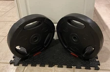 Signature Fitness Standard 20lb Coded Olympic Weight Plate, Black (2pc) (Used)