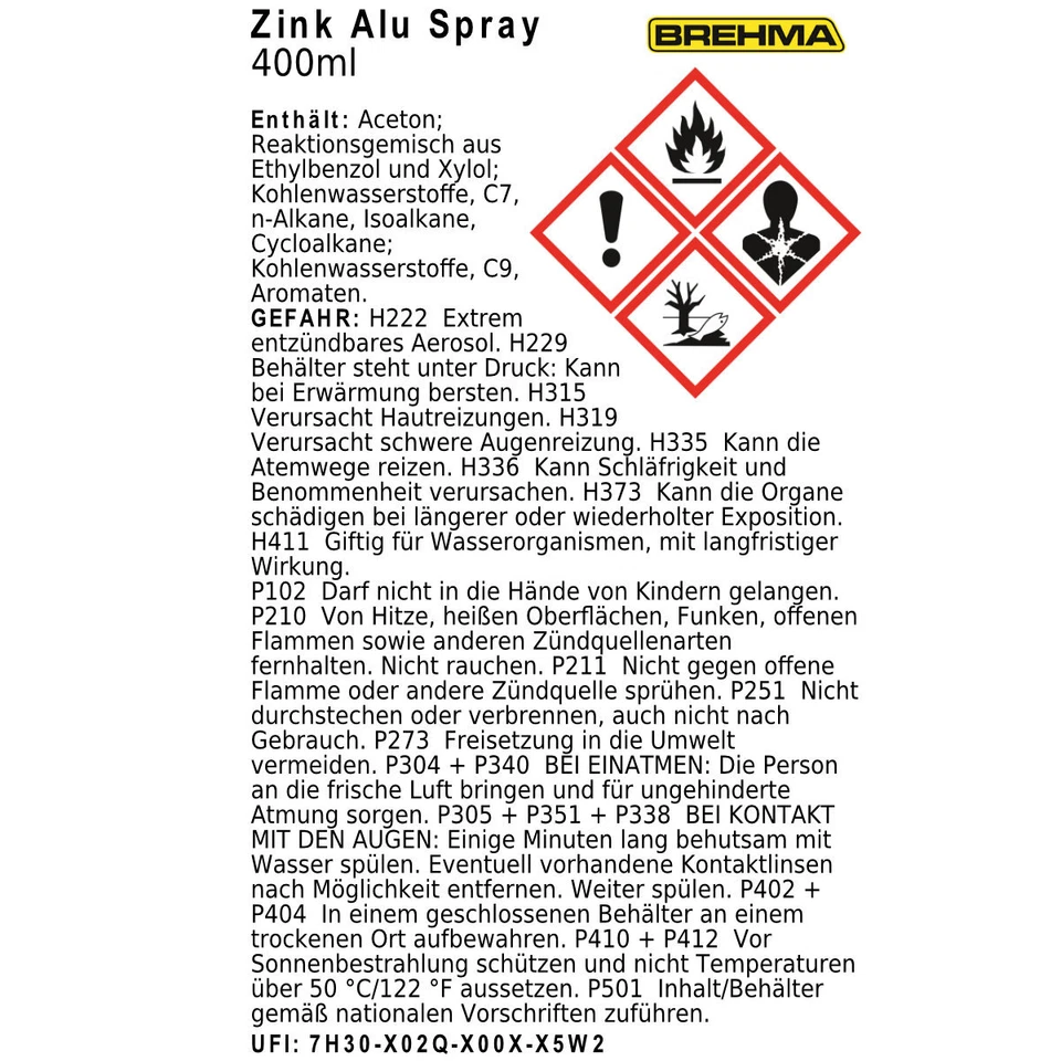 3x BREHMA Zink Alu spray hell Grundierung Korrosionsschutz bis 300°C 400ml - Bild 3 von 3