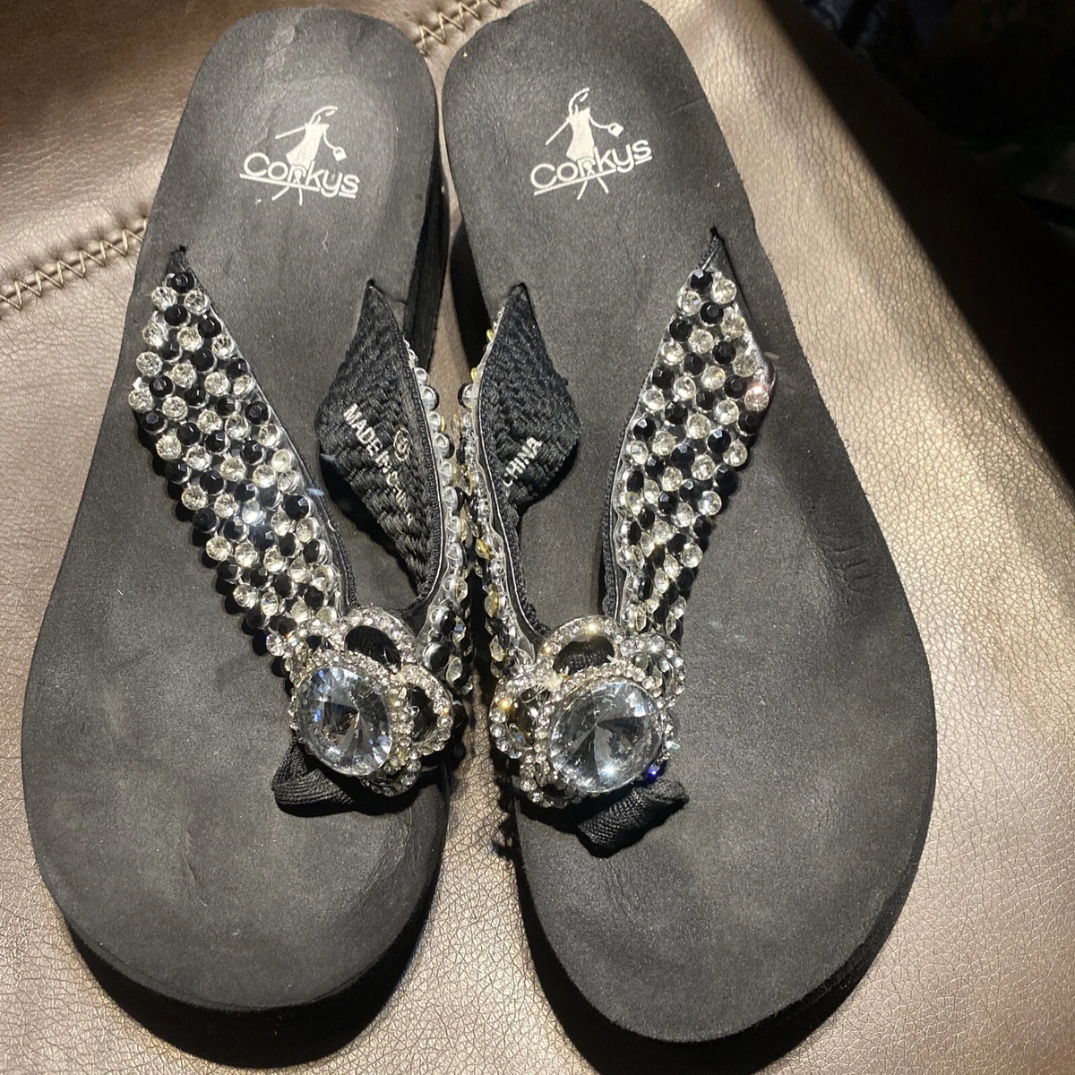 Jeweled thong sandals clearance