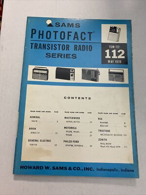 #ad Sams Photofact Transistor Radio Series 1970 Manual Volume TSM 112 $9.50