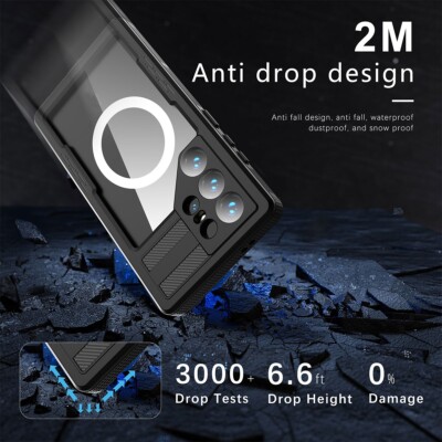 For Samsung Galaxy S25 Ultra S25+ Waterproof Case MagSafe Magnet Full Body Cover
