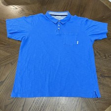 Columbia Polo Pocket Shirt Blue Men  s XL Short Sleeve Athletic Golf Fish