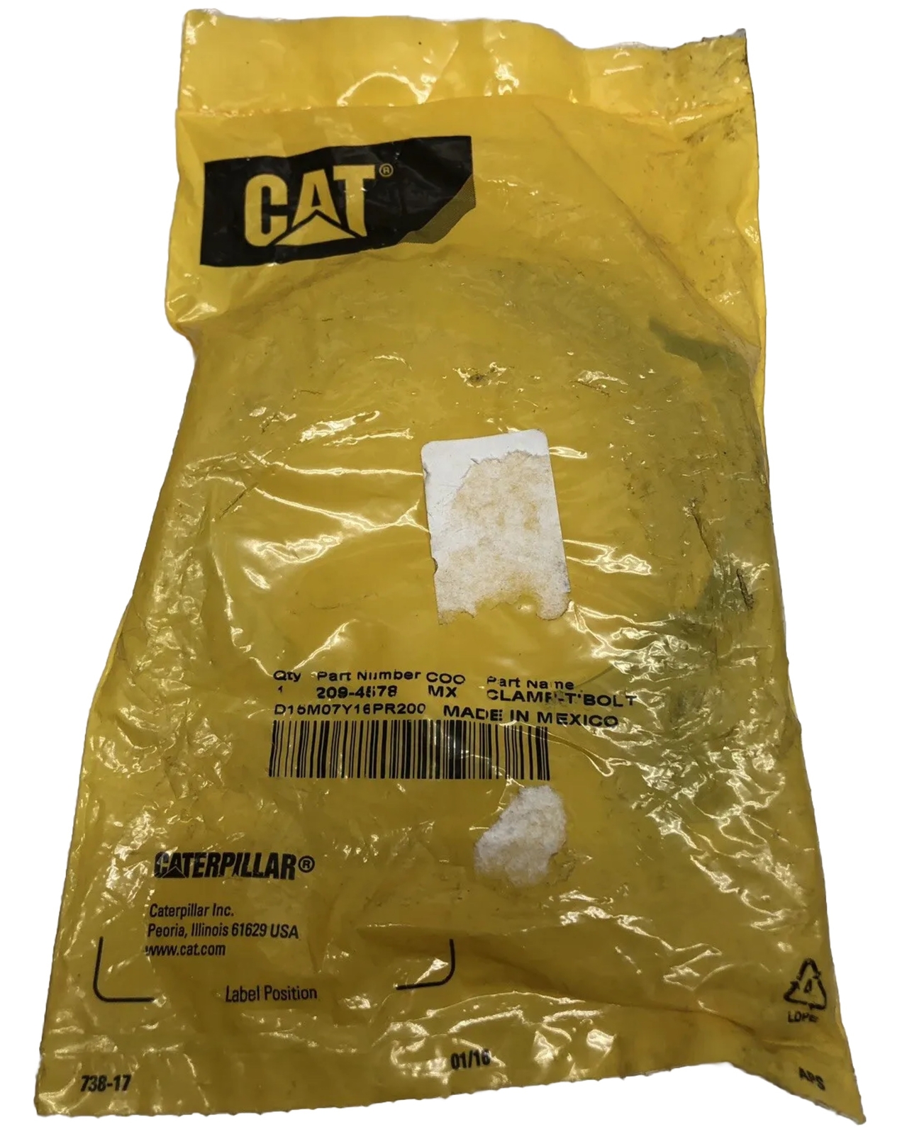 () Genuine CAT Caterpillar 209-4578 81.0mm to 88.9mm Diameter T-Bolt ...