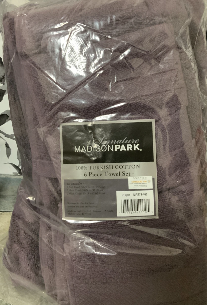 Madison Park Signature Cotton Turkish 6pc Towel Set Purple