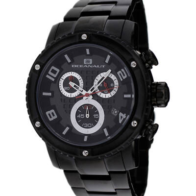 Oceanaut Men's Watch Impulse Black Dial Plated Stainless Steel Bracelet OC3124