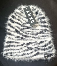 DKNY Fuzzy Beanie Black/ White