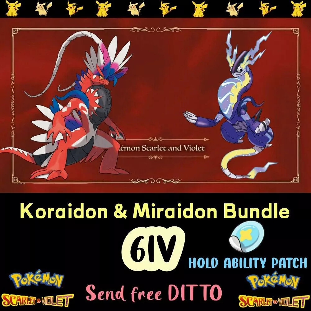 KORAIDON MIRAIDON 6IV Pack for Pokemon Scarlet and Violet